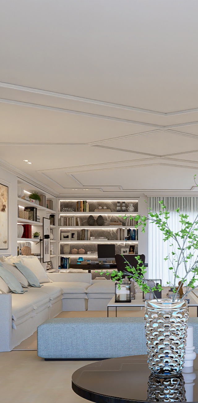 Decoração de interiores elegante e personalizada para casas de luxo