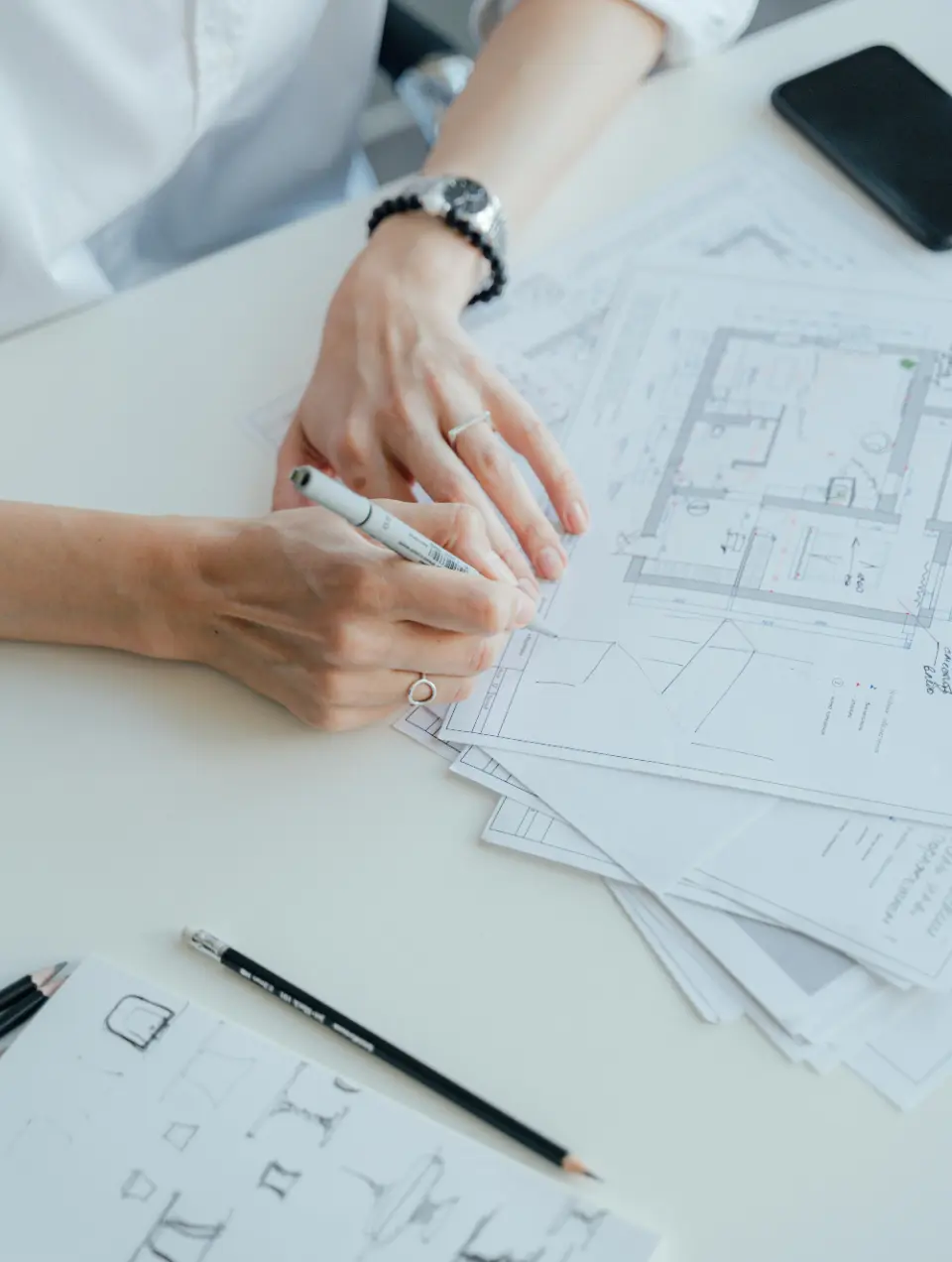 Estudo de planta para adaptação ao projeto de interiores .